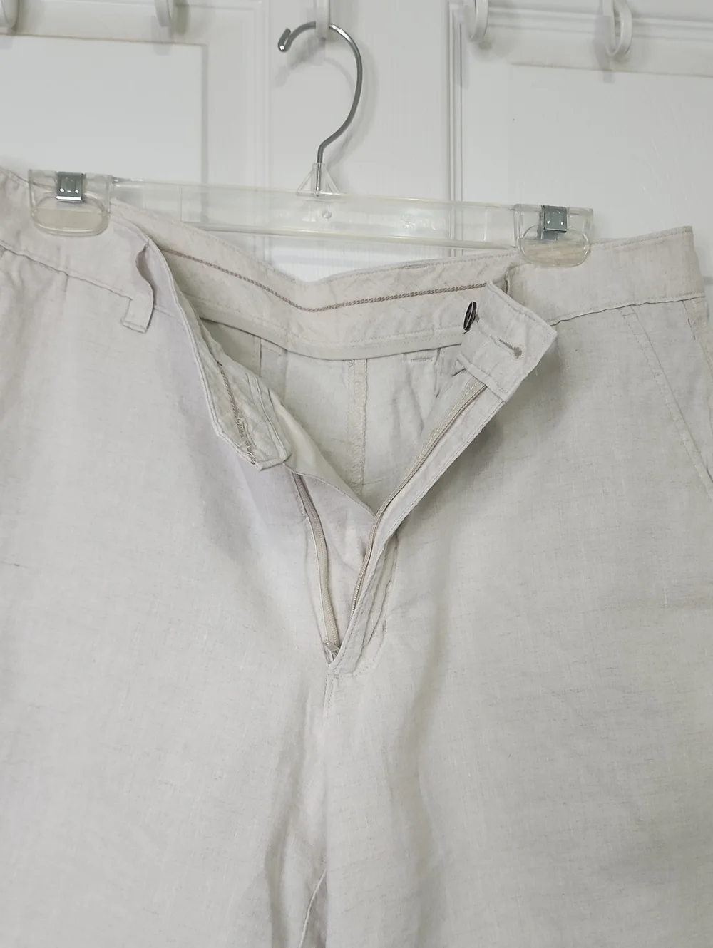 Tasso Elba Mens Casual Flat Front Lightweight Linen Neutral Beige Shorts